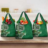 Samoan Siapo Art Tattoo Polynesian Pattern Grocery Bag Green Color LT03 3-pack One Size Green - Polynesian Pride