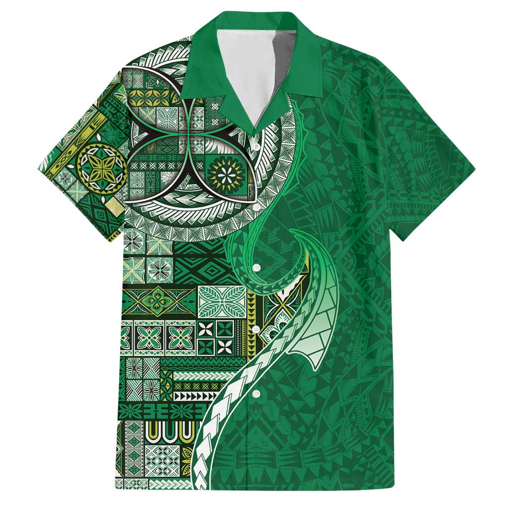 Samoan Siapo Art Tattoo Polynesian Pattern Hawaiian Shirt Green Color LT03 Green - Polynesian Pride