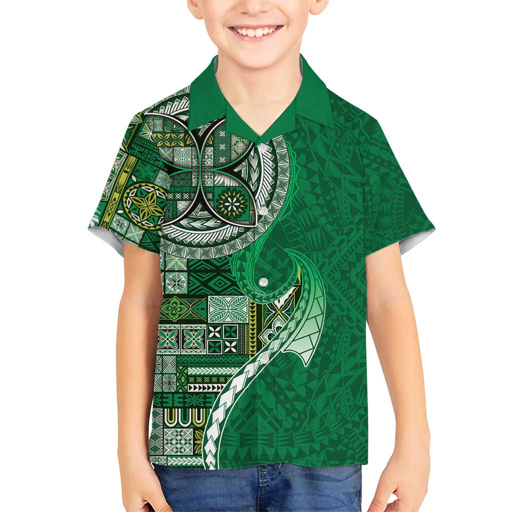 Samoan Siapo Art Tattoo Polynesian Pattern Hawaiian Shirt Green Color LT03 - Polynesian Pride