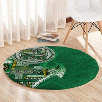 Samoan Siapo Art Tattoo Polynesian Pattern Round Carpet Green Color - Polynesian Pride