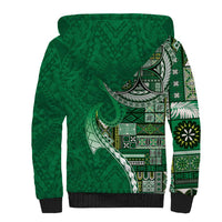 Samoan Siapo Art Tattoo Polynesian Pattern Sherpa Hoodie Green Color LT03 - Polynesian Pride