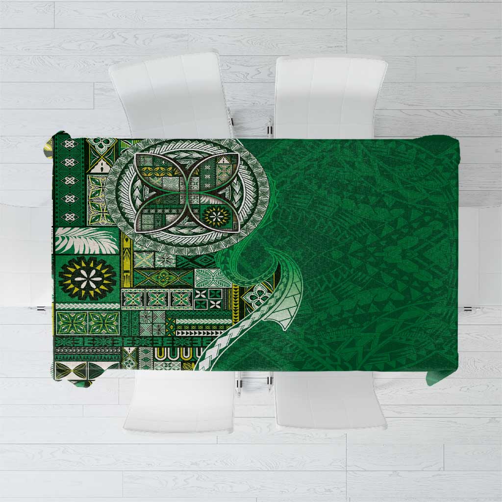Samoan Siapo Art Tattoo Polynesian Pattern Tablecloth Green Color LT03 Green - Polynesian Pride