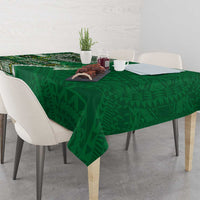 Samoan Siapo Art Tattoo Polynesian Pattern Tablecloth Green Color LT03 - Polynesian Pride