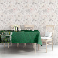 Samoan Siapo Art Tattoo Polynesian Pattern Tablecloth Green Color LT03 - Polynesian Pride