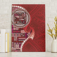 Samoan Siapo Art Tattoo Polynesian Pattern Canvas Wall Art Red Color LT03 Without Frame Red - Polynesian Pride