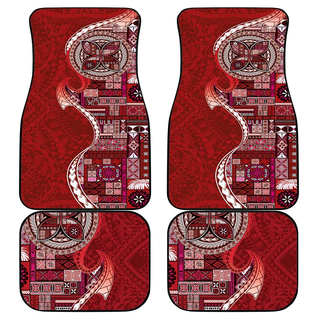 Samoan Siapo Art Tattoo Polynesian Pattern Car Mats Red Color LT03 - Polynesian Pride
