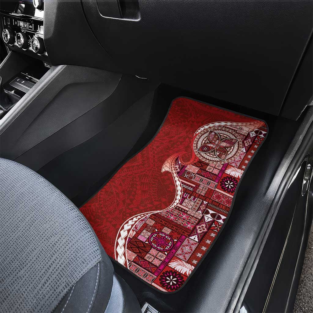 Samoan Siapo Art Tattoo Polynesian Pattern Car Mats Red Color LT03 - Polynesian Pride