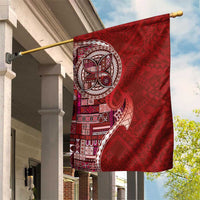 Samoan Siapo Art Tattoo Polynesian Pattern Garden Flag Red Color - Polynesian Pride