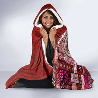 Samoan Siapo Art Tattoo Polynesian Pattern Hooded Blanket Red Color - Polynesian Pride