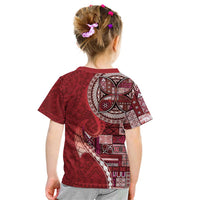 Samoan Siapo Art Tattoo Polynesian Pattern Kid T Shirt Red Color - Polynesian Pride