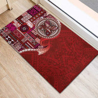 Samoan Siapo Art Tattoo Polynesian Pattern Rubber Doormat Red Color LT03 - Polynesian Pride