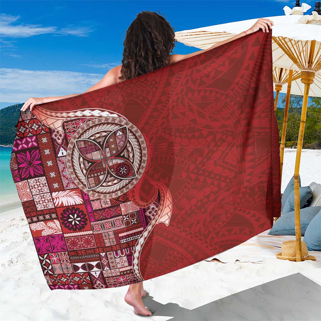 Samoan Siapo Art Tattoo Polynesian Pattern Sarong Red Color - Polynesian Pride