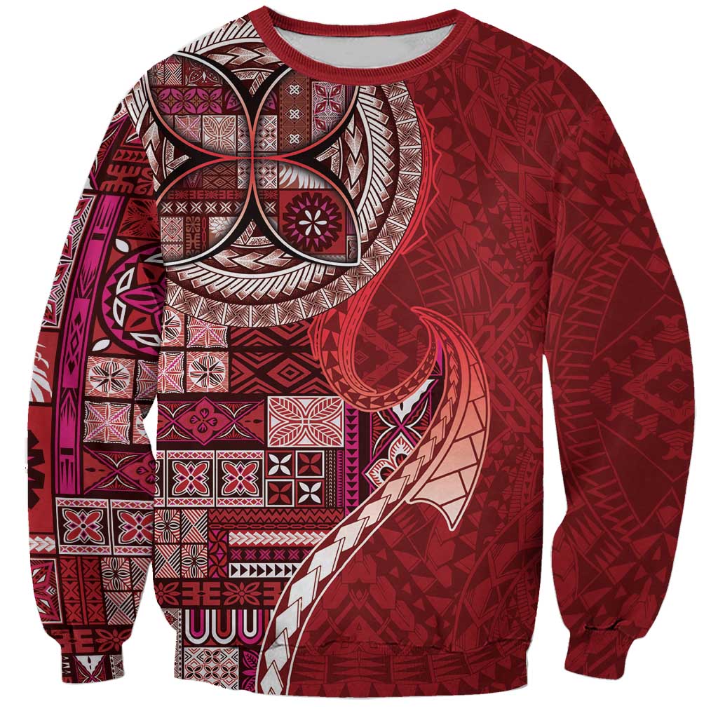 Samoan Siapo Art Tattoo Polynesian Pattern Sweatshirt Red Color LT03 Unisex Red - Polynesian Pride