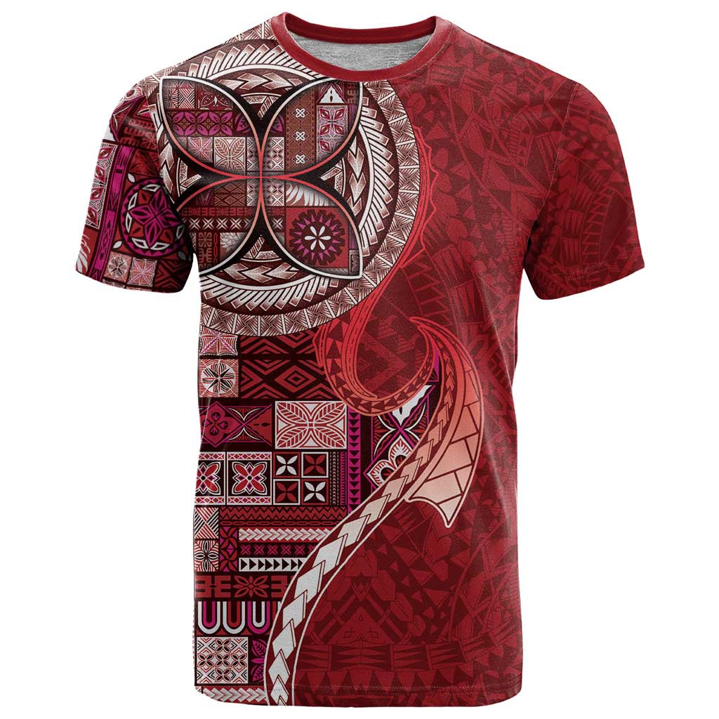 Samoan Siapo Art Tattoo Polynesian Pattern T Shirt Red Color - Polynesian Pride