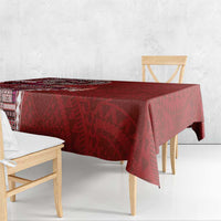 Samoan Siapo Art Tattoo Polynesian Pattern Tablecloth Red Color LT03 - Polynesian Pride