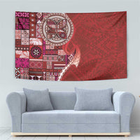 Samoan Siapo Art Tattoo Polynesian Pattern Tapestry Red Color - Polynesian Pride