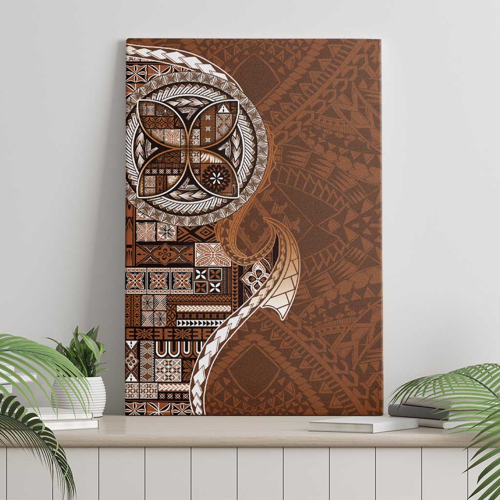Samoan Siapo Art Tattoo Polynesian Pattern Canvas Wall Art Brown Color LT03 - Polynesian Pride
