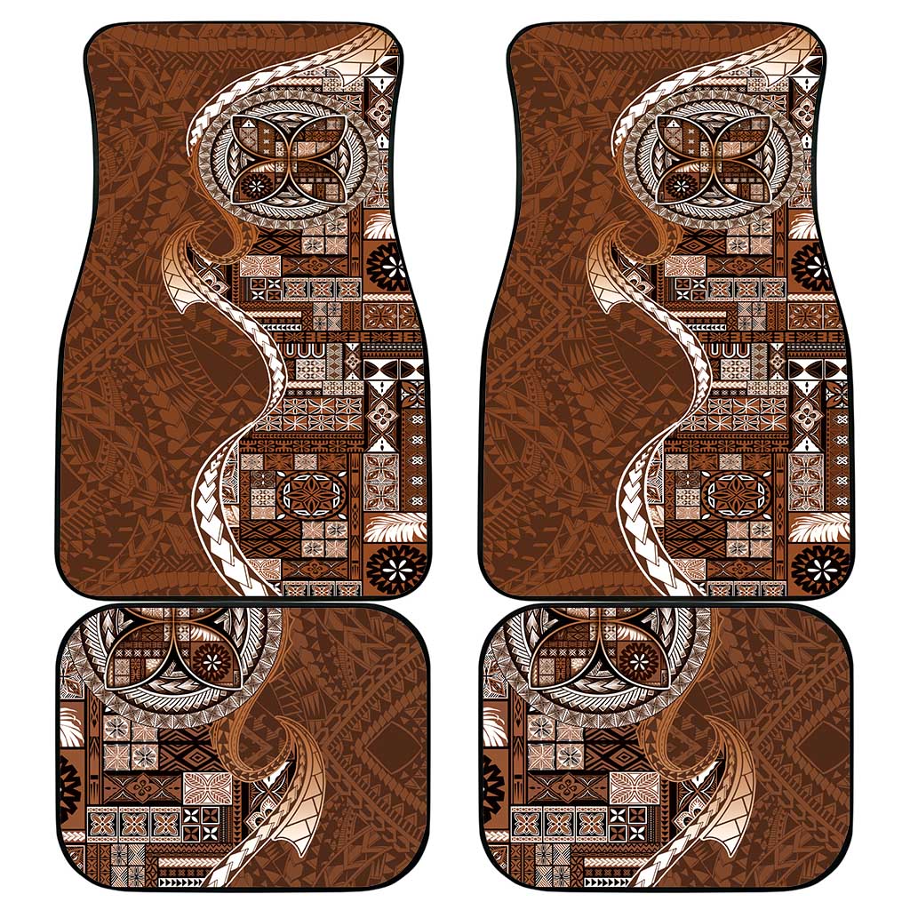 Samoan Siapo Art Tattoo Polynesian Pattern Car Mats Brown Color LT03 - Polynesian Pride