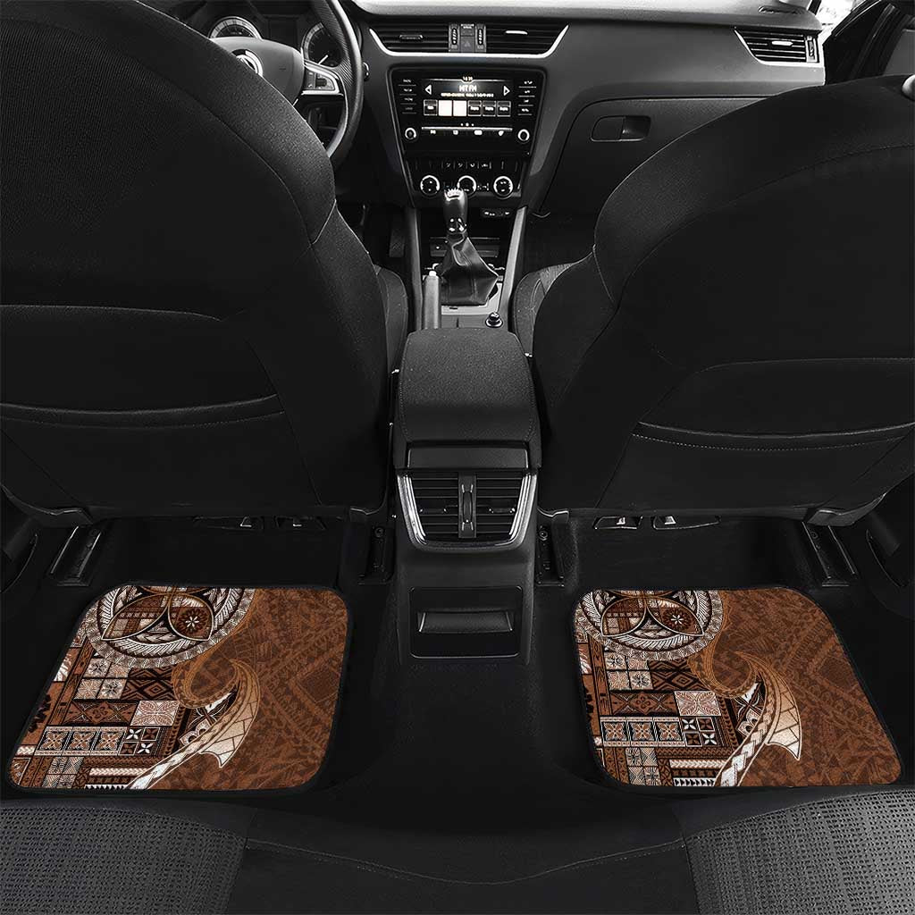 Samoan Siapo Art Tattoo Polynesian Pattern Car Mats Brown Color LT03 Set 2pcs - Back Brown - Polynesian Pride