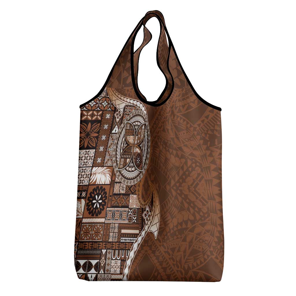 Samoan Siapo Art Tattoo Polynesian Pattern Grocery Bag Brown Color LT03 - Polynesian Pride