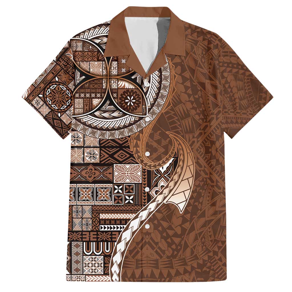 Samoan Siapo Art Tattoo Polynesian Pattern Hawaiian Shirt Brown Color LT03 Brown - Polynesian Pride