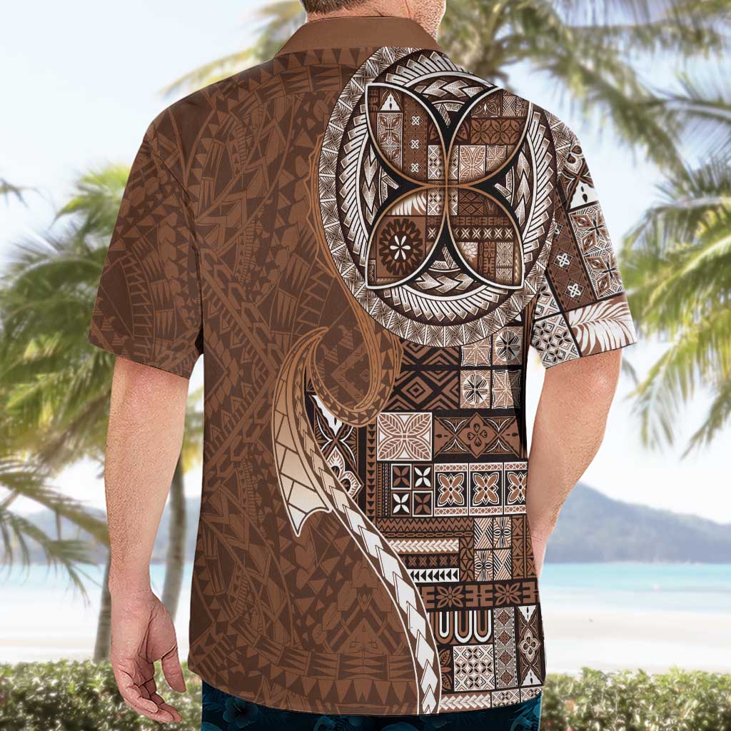 Samoan Siapo Art Tattoo Polynesian Pattern Hawaiian Shirt Brown Color LT03 - Polynesian Pride
