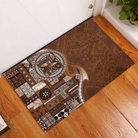 Samoan Siapo Art Tattoo Polynesian Pattern Rubber Doormat Brown Color LT03 - Polynesian Pride