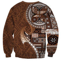 Samoan Siapo Art Tattoo Polynesian Pattern Sweatshirt Brown Color LT03 - Polynesian Pride