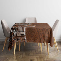 Samoan Siapo Art Tattoo Polynesian Pattern Tablecloth Brown Color LT03 - Polynesian Pride