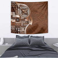 Samoan Siapo Art Tattoo Polynesian Pattern Tapestry Brown Color - Polynesian Pride