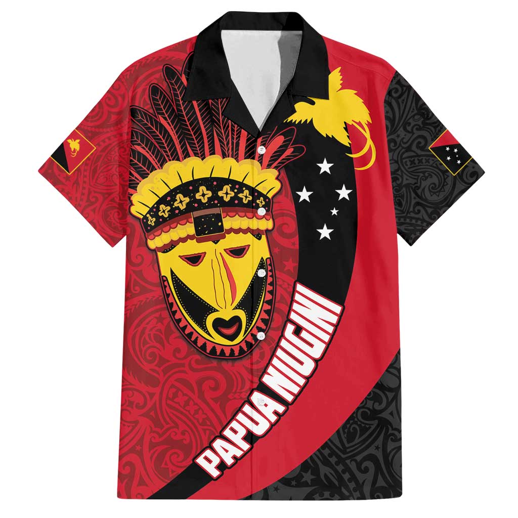 Papua New Guinea Mask Festival Family Matching Off Shoulder Maxi Dress and Hawaiian Shirt Papua Niugini Tribe Mask Melanesian Pattern