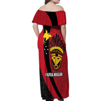 Papua New Guinea Mask Festival Family Matching Off Shoulder Maxi Dress and Hawaiian Shirt Papua Niugini Tribe Mask Melanesian Pattern