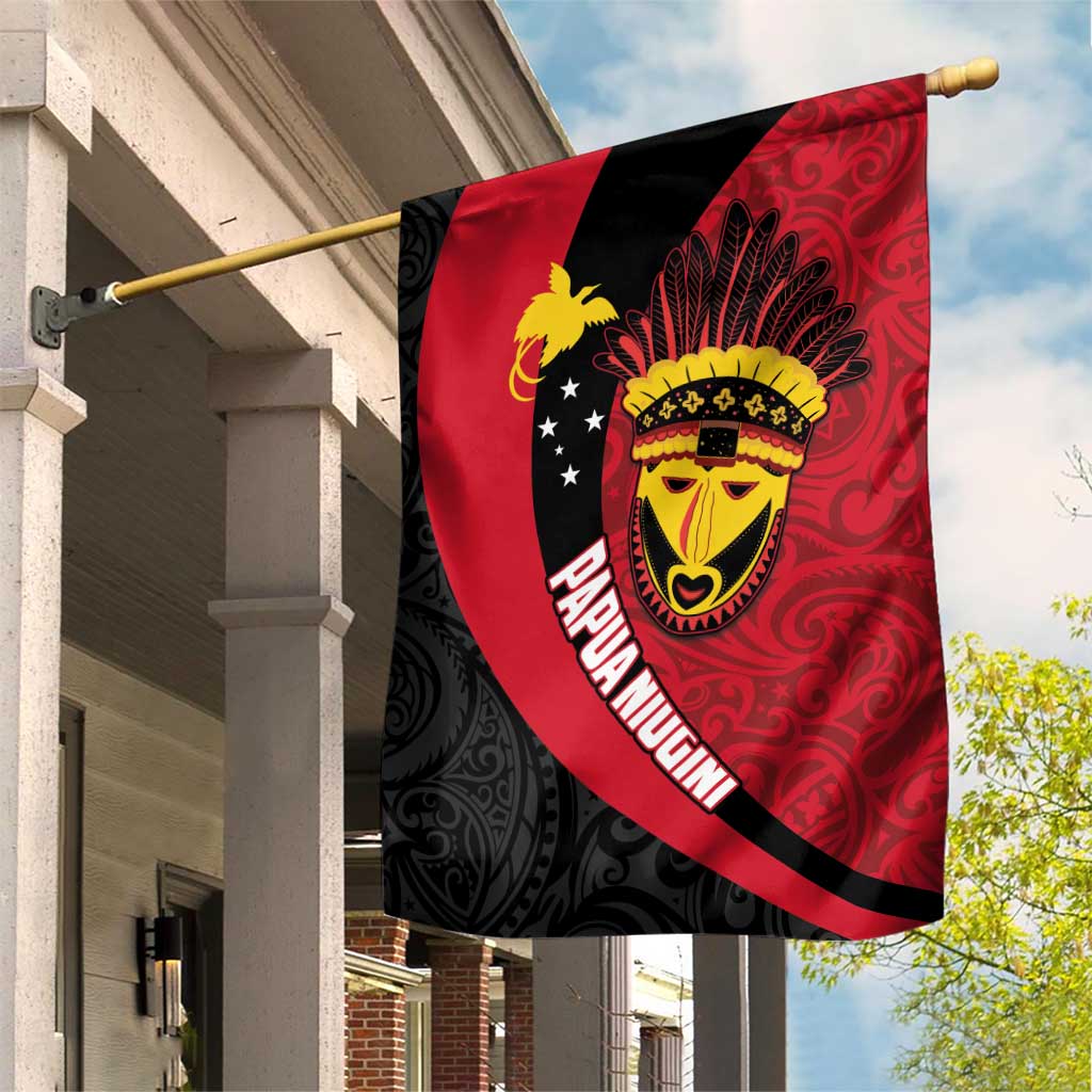 Papua New Guinea Mask Festival Garden Flag Papua Niugini Tribe Mask Melanesian Pattern LT03 House Flag Red - Polynesian Pride