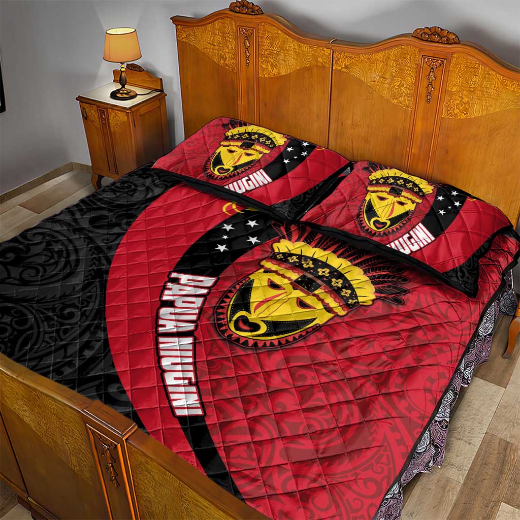 Papua New Guinea Mask Festival Quilt Bed Set Papua Niugini Tribe Mask Melanesian Pattern LT03 - Polynesian Pride