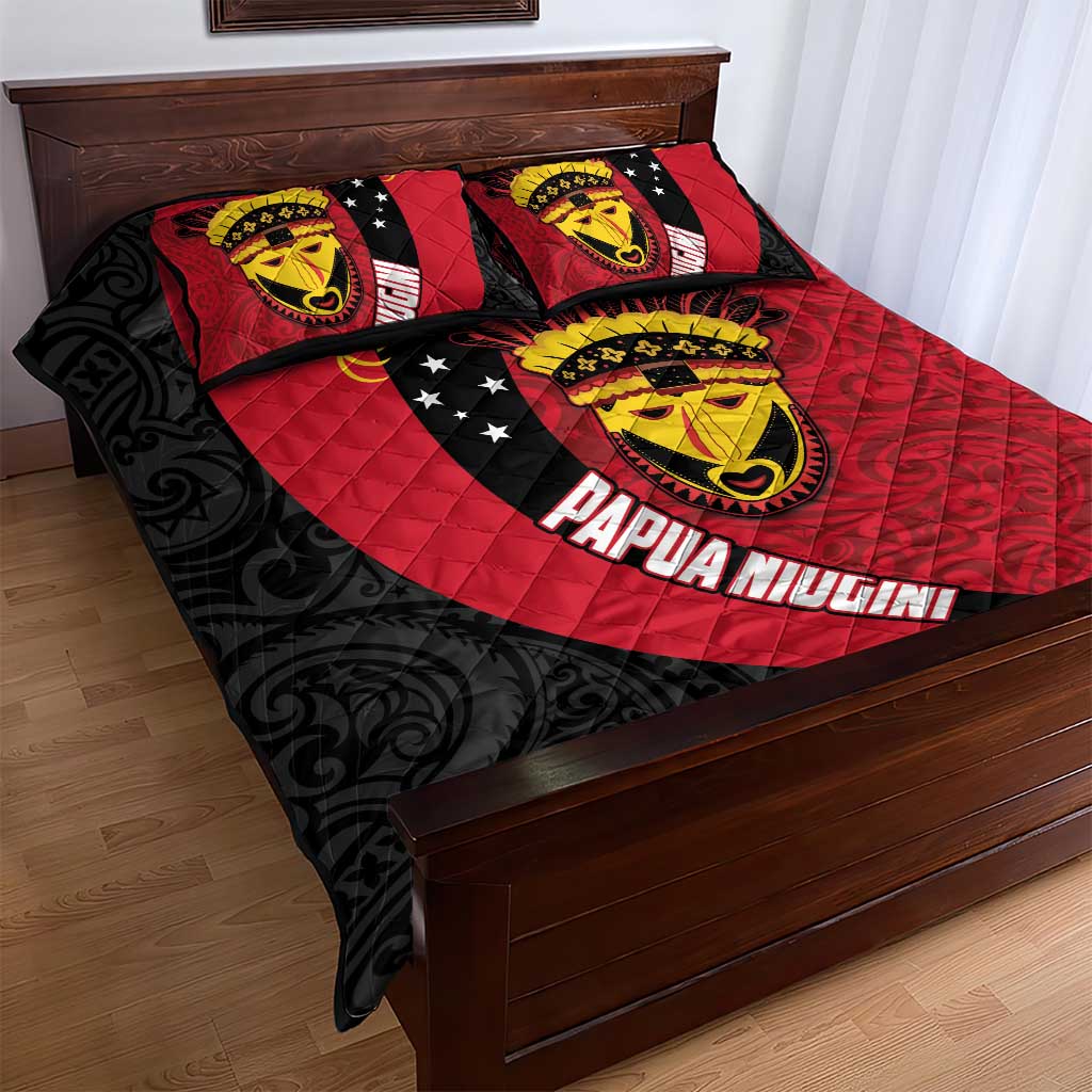 Papua New Guinea Mask Festival Quilt Bed Set Papua Niugini Tribe Mask Melanesian Pattern LT03 - Polynesian Pride
