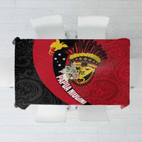 Papua New Guinea Mask Festival Tablecloth Papua Niugini Tribe Mask Melanesian Pattern LT03 Red - Polynesian Pride