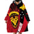 Papua New Guinea Mask Festival Wearable Blanket Hoodie Papua Niugini Tribe Mask Melanesian Pattern