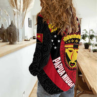 Papua New Guinea Mask Festival Women Casual Shirt Papua Niugini Tribe Mask Melanesian Pattern