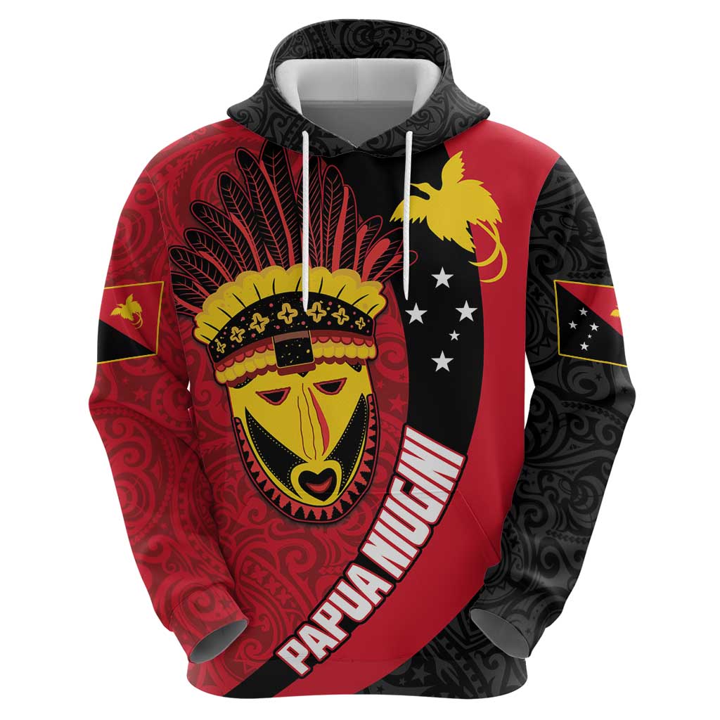 Papua New Guinea Mask Festival Zip Hoodie Papua Niugini Tribe Mask Melanesian Pattern