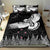 New Zealand Kea Bird Bedding Set Maori Tattoo and Silver Fern Black Color