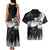 New Zealand Kea Bird Couples Matching Tank Maxi Dress and Hawaiian Shirt Maori Tattoo and Silver Fern Black Color