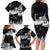 New Zealand Kea Bird Family Matching Long Sleeve Bodycon Dress and Hawaiian Shirt Maori Tattoo and Silver Fern Black Color