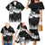 New Zealand Kea Bird Family Matching Mermaid Dress and Hawaiian Shirt Maori Tattoo and Silver Fern Black Color