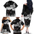 New Zealand Kea Bird Family Matching Off The Shoulder Long Sleeve Dress and Hawaiian Shirt Maori Tattoo and Silver Fern Black Color