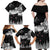 New Zealand Kea Bird Family Matching Off Shoulder Maxi Dress and Hawaiian Shirt Maori Tattoo and Silver Fern Black Color