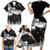 New Zealand Kea Bird Family Matching Short Sleeve Bodycon Dress and Hawaiian Shirt Maori Tattoo and Silver Fern Black Color