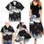 New Zealand Kea Bird Family Matching Summer Maxi Dress and Hawaiian Shirt Maori Tattoo and Silver Fern Black Color