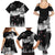 New Zealand Kea Bird Family Matching Summer Maxi Dress and Hawaiian Shirt Maori Tattoo and Silver Fern Black Color