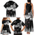 New Zealand Kea Bird Family Matching Tank Maxi Dress and Hawaiian Shirt Maori Tattoo and Silver Fern Black Color