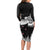 New Zealand Kea Bird Long Sleeve Bodycon Dress Maori Tattoo and Silver Fern Black Color